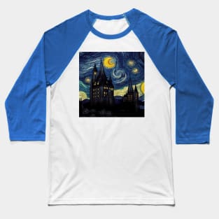 Starry Night Wizarding School Van Gogh Baseball T-Shirt